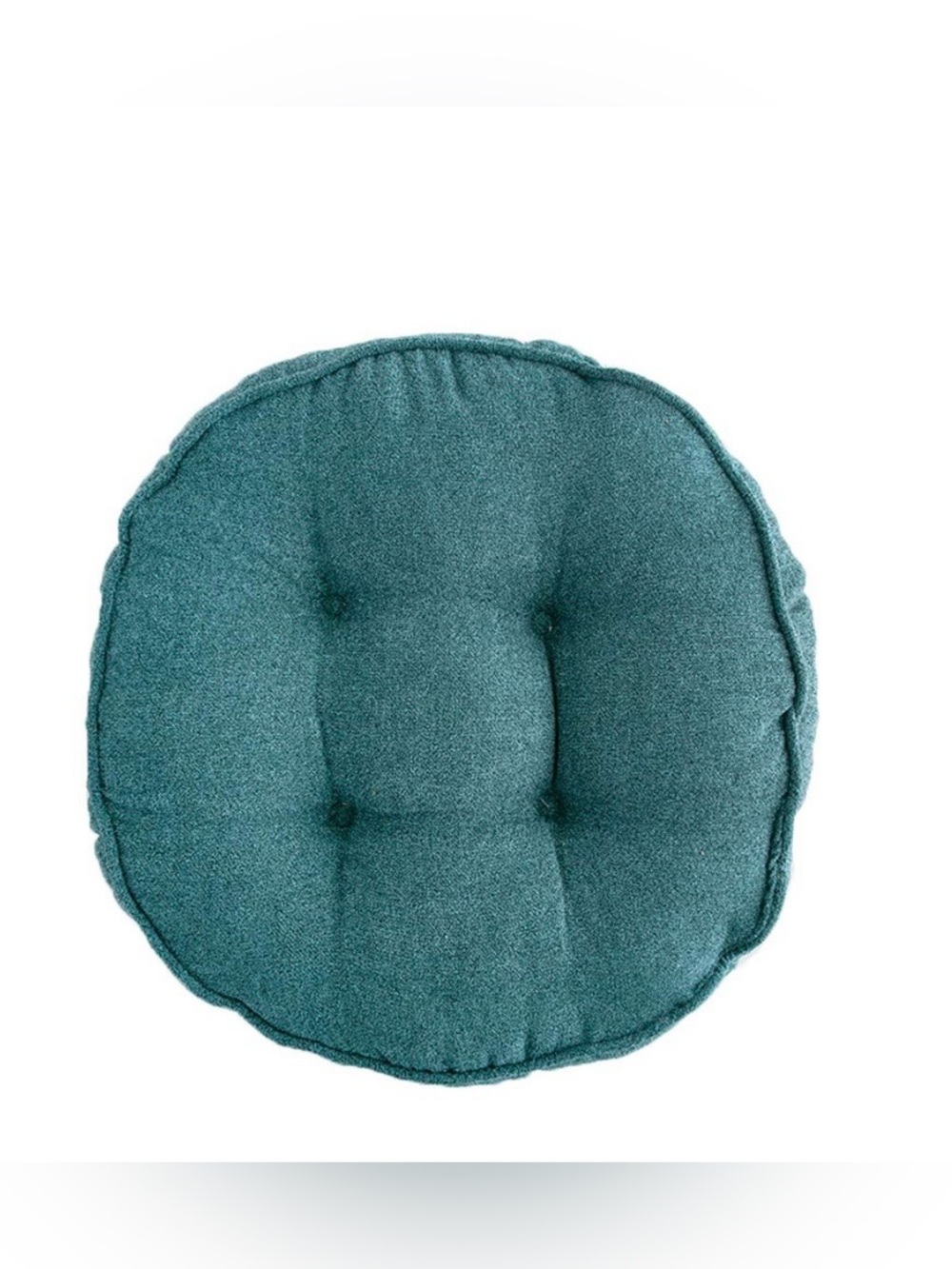 Soft & Comfy 18” Round Tufted Seat Cushion - PEACOCK BLUE